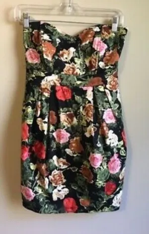Ezra medium strapless floral dress thumbnail 1