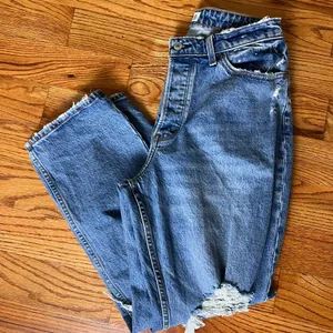 Abercrombie & Fitch Dad High Rise Distressed Blue Jeans Curve Love thumbnail 2