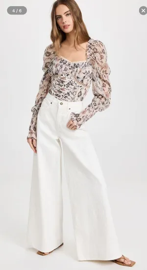 free people floral bodysuit thumbnail 2