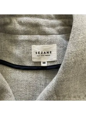 Sezane Jim wool grey long coat SZ38 US 6 OVERSIZE bust 42 thumbnail 5