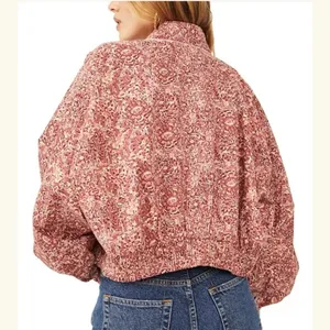 Free People Rosalina Tie Front Jacket New Barbie Barbie Core Cropped Paisley‎ thumbnail 4