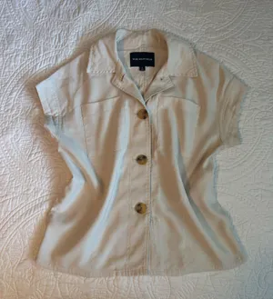 Who What Wear Beige Button Up Shirt thumbnail 1