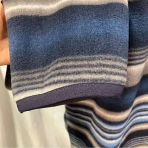 Southern Grit Tundra Fleece‎ Pullover Snap Striped Blue Grey Southwestern Womens thumbnail 6
