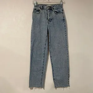 PacSun High Rise Straight Leg Jeans Size 23 Light Wash Raw Hem thumbnail 2