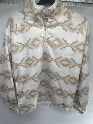 Hollister Fleece Sweater Womens XS Aztec Print 1/4 Zip Sweatshirt‎ Pullover thumbnail 1
