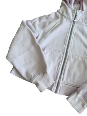 LULULEMON Pink Crop Hooded Zip Sweatshirt Size 8 thumbnail 5