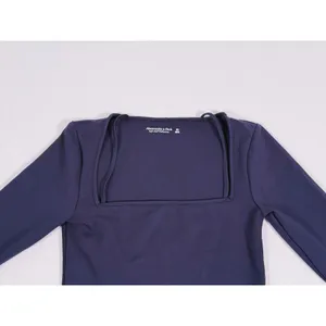 Abercrombie & Fitch Strappy Long Sleeve Top Size XS Black Square Neck Party Y2K thumbnail 5