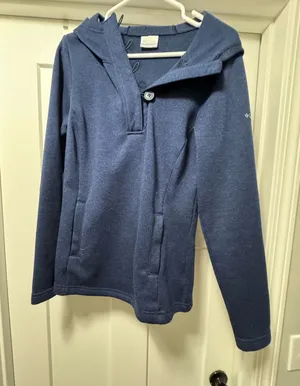 Columbia Navy Blue Hooded Pullover Sweatshirt thumbnail 1