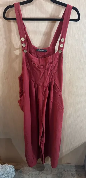 Womens Automet Deep Red Lightweight Overall Jumpsuit Size XL thumbnail 1