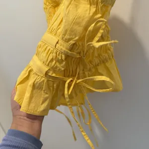 Free People Gabby Tube Top Yellow Tie Elastic Size L thumbnail 5