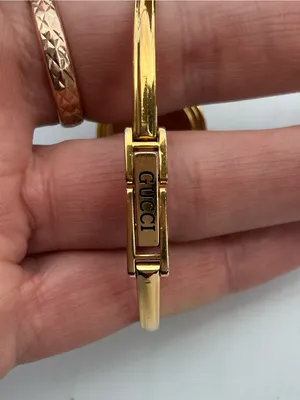Gucci Gold Bangle Watch with beautiful bezels💛💙💚❤️💜🩵 thumbnail 12
