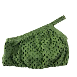 Marie Oliver Womens Pesto Giselle One‎ Shoulder Eyelet Cotton Boho Luxury New thumbnail 2