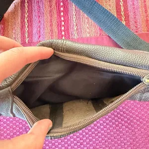 vintage granola boho brown pebbled leather fanny pack waist bag adjustable strap thumbnail 7
