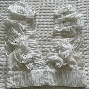 Abercrombie & Fitch White Lace Ruffle Tank Top thumbnail 3