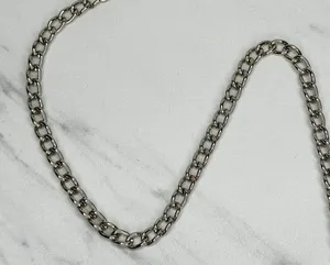 Rhinestone Cross and Coin Charm Silver Tone Metal Chain Link Belt OS One Size thumbnail 10