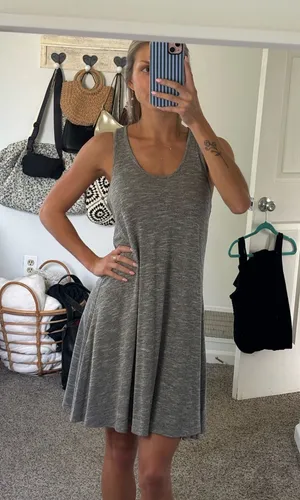 Lou & Grey Heathered Dress Grey XS thumbnail 1