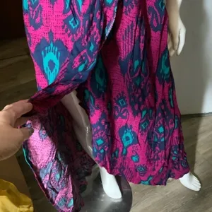 Xhilaration Vintage maxi sundress cap shoulder shirred top printed Ikat dress‎ large boho thumbnail 3