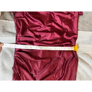 NWOT OYS Medium Maroon Red Elegant Off Shoulder High Split Bodycon Maxi‎ Dress thumbnail 6