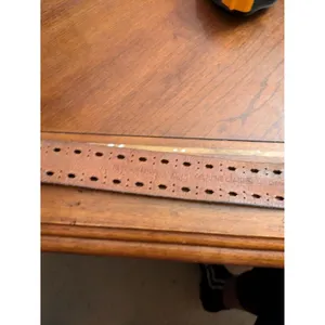 Casual Brown Perforation Casual 1.75" Wide Leather Belt Waist Xl thumbnail 10