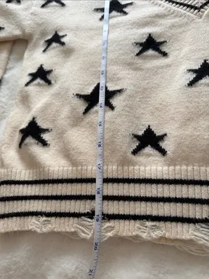 Rock N Rags THE SWEET LIFE SWEATER CREAM WITH BLACK STARS Size S thumbnail 13