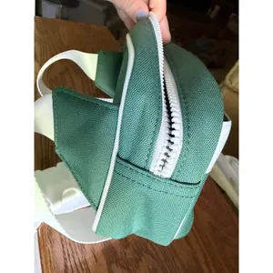 Athleta All About Large Canvas Belt Bag Green White Crossbody Waist Pack thumbnail 10