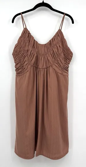 Chelsea 28 Ruched Slip Dress Mauve Size XL Spaghetti Strap Midi Stretch Feminine thumbnail 1