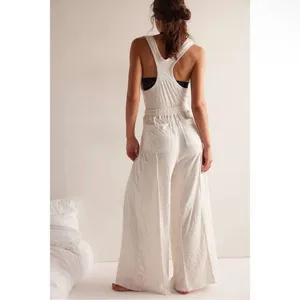 NEW Free people wait a minute Oatmeal Combo Jumpsuit sz M thumbnail 3