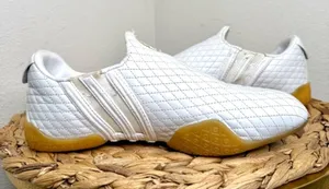 Adidas Chen Tao Sneakers Y2K Leather Quilted shoe Slip-On Quilt Taekwondo White thumbnail 1