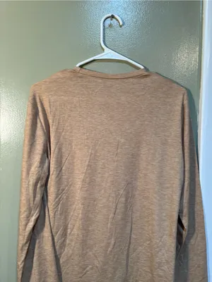 Women’s Size Small Long Sleeve T-Shirt Beige Tan White Coffee Weather Crewneck thumbnail 6