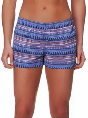 Patagonia Barely Baggies Shorts Purple Geometric Aztec Print Size Small 2.5” thumbnail 1
