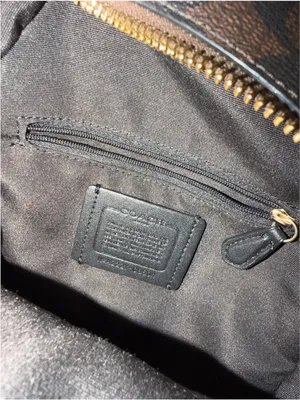 Coach Mini Backpack in Brown Signature Canvas and Black Leather thumbnail 7