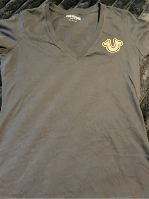 True Religion Black V-Neck Tee thumbnail 1