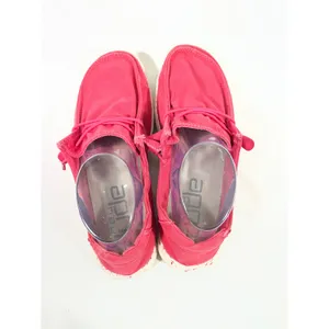Hey Dude Wendy Canvas Slip On Loafer Shoes Women Coral Pink 7 Beach Costal Comfy thumbnail 6