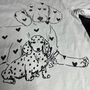 Los Angeles Apparel Crewneck T-shirt 100% cotton, BoHo, casual light, green color, dog, and pup thumbnail 2