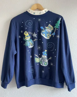 Wrangler Classic Blues Snowman Christmas Sweatshirt, Women's Size L thumbnail 1