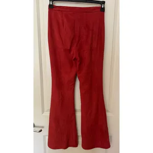 Burnt Orange Flare Faux Suede Funky High Waisted Pants Women's Sz Small thumbnail 2