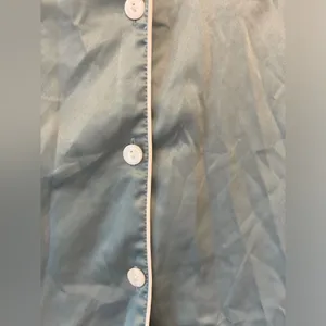 Serenedelicacy Women's Satin Button Down Short Sleeve Pajamas Top Size‎ L thumbnail 9