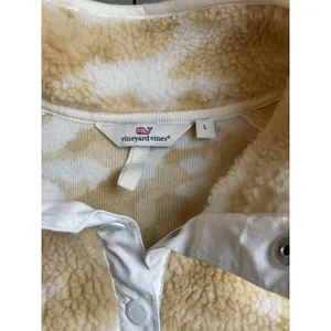 Vineyard Vines fleece Beige Camo Snap 1/4 Sweater‎ Popover Size L thumbnail 8