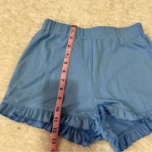Halara medium blue ribbed ruffle Shorts thumbnail 5