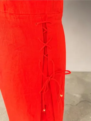Free People Francesca Midi Dress in Bright Red thumbnail 6