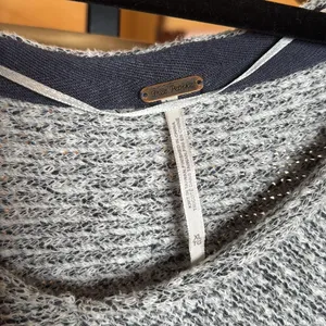 Free People Bright Lights Marled Knit Sweater XL Blue White Slouchy Oversized thumbnail 5