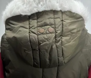 Pennsylvania Embroidered Olive Green Faux Fur Trim Puffer Vest Size Medium thumbnail 9