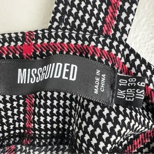 Missguided Playsuit Romper Black White Houndstooth Plaid Dark Academia Size‎ 10 thumbnail 6