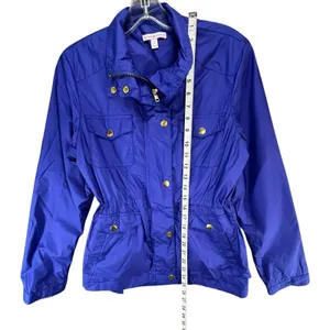 Peter Millar Mariana Rain Jacket S Purple Zip Snap Cinch Waist Utility Travel thumbnail 10