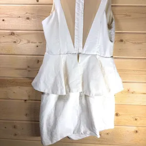 Keepsake the Label Sheer Peek A Boo White Peplum Dress thumbnail 8