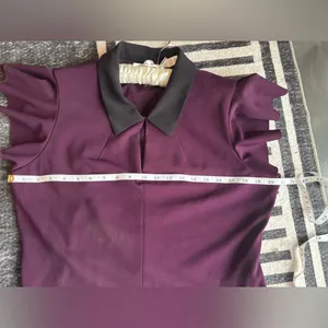 Tommy Hilfiger Size 14 Elegant Purple/Plum Dress with Black Collar‎ thumbnail 8