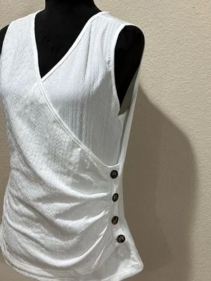 White Ruched Wrap Top Size 12 thumbnail 2