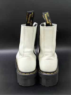 DR. MARTENS Jadon White Leather Chunky Platform Lace Up Boots Women’s Size US 9 thumbnail 5