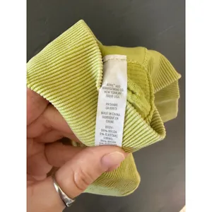 Aerie Ribbed Seamless O-Ring Crop Top Lime Green Short Sleeve‎ V-Neck Small S/P thumbnail 6