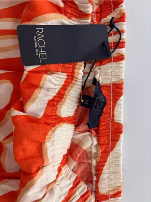 Rachel Rachel Roy Linen Blend Abstract Print Maxi Skirt Orange Cream NWT XS thumbnail 3